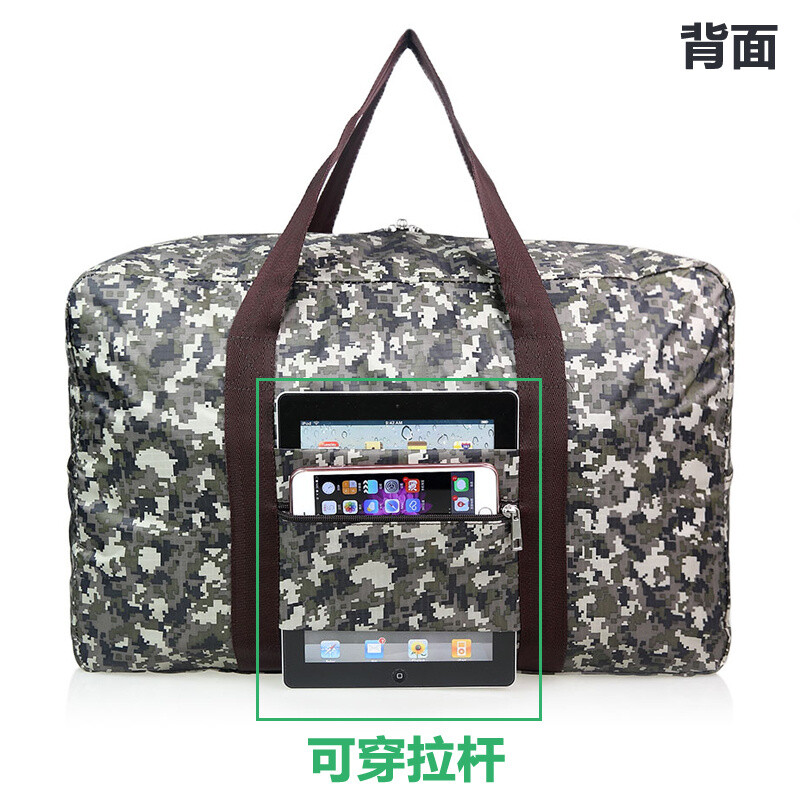 牛津布可爱大容量折叠旅行包手提手提旅行袋旅行包手提行李包 地图 中